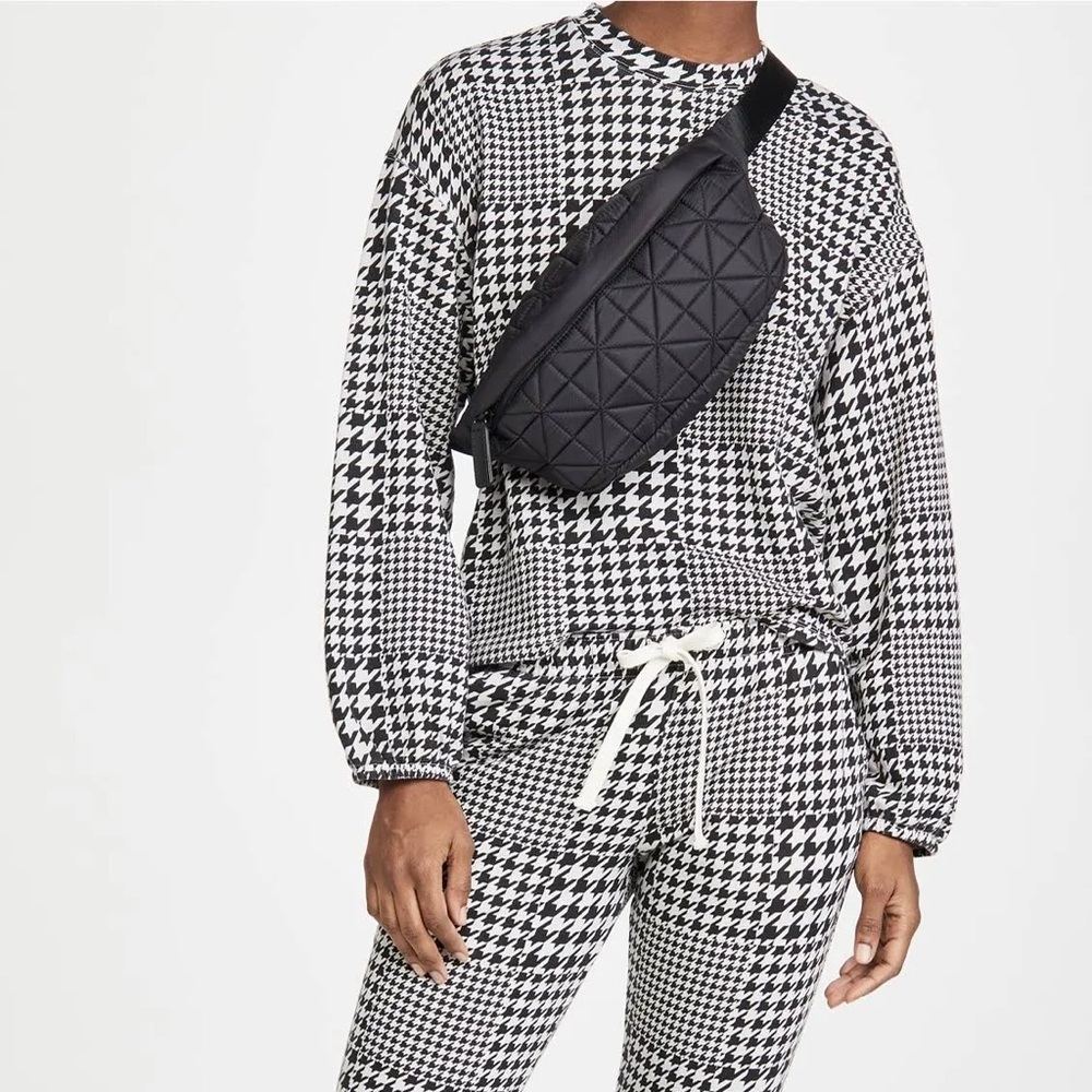 Monrow Supersoft Fleece Houndstooth Sweatshirt